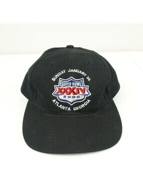 Vintage Super Bowl XXXIV 2000 Snapback Hat Black Atlanta Georgia NFL Logo 7